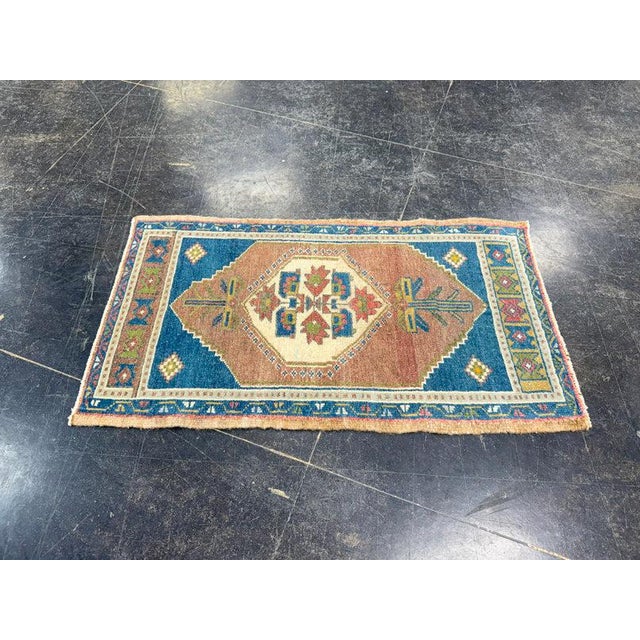 Turkish Mini Rug Oriental Hand Knotted Vintage Rug 1'9" x 3'2" #17896 For Sale - Image 4 of 8