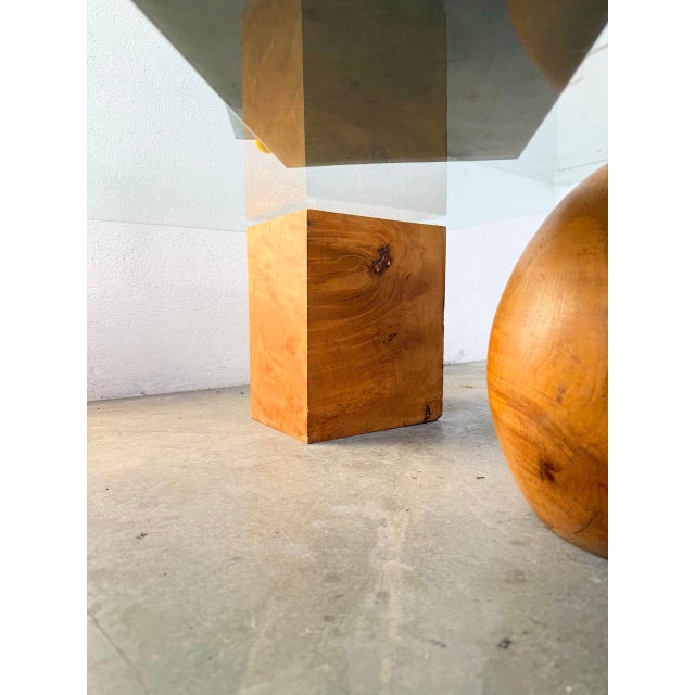 Wood and Glass Coffee Table attributed to Metafora, 1960s For Sale - Image 11 of 18