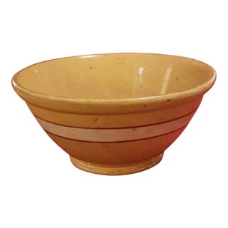 Antique Large Yellow Ware Mixing Bowl For Sale