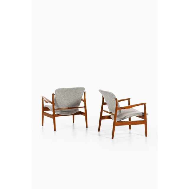 Set of Easy Chairs in Teak & Kvadrat Fabric attributed to Finn Juhl, 1956 For Sale - Image 4 of 12