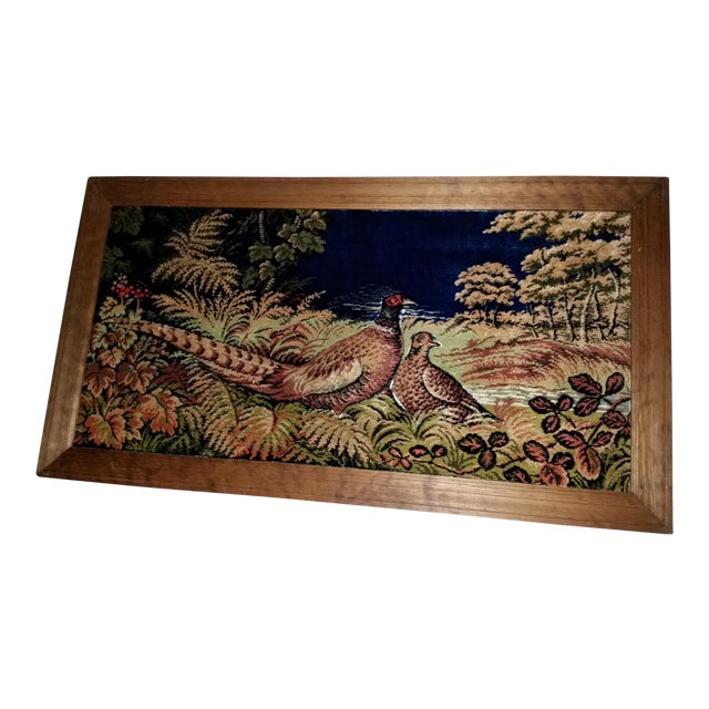 Vintage Pheasant Framed Rug Wall Art Chairish