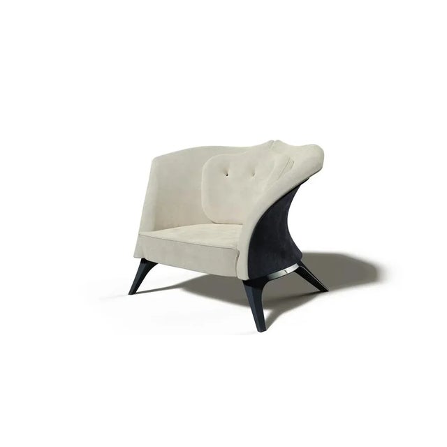 Black Poseidon Armchair by Alma de Luce For Sale - Image 8 of 8