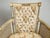 1950s Pair of Hibriten Chair Co. Louis XVI-Style Bergère Armchairs | Cream & Gilt | Cane Sides | Floral Brocade | Lenoir Nc For Sale In Los Angeles - Image 6 of 12