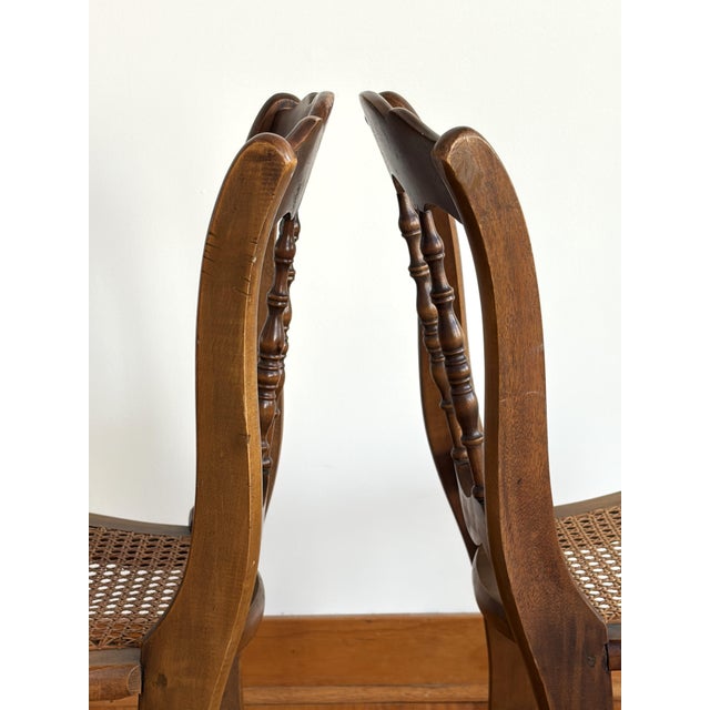 Spindle Back Cane Seat Chairs - A Pair For Sale - Image 9 of 12