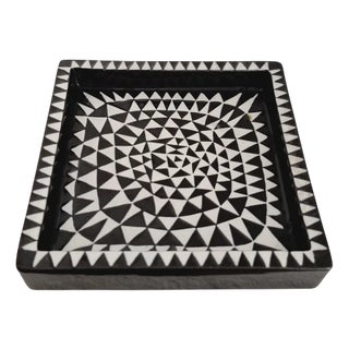 Scandinavian Modern Ceramic Domino Tray or Ashtray attributed to Stig Lindberg for Gustavsberg, 1950s For Sale