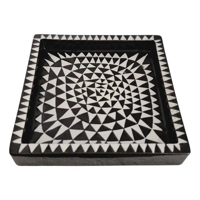 Scandinavian Modern Ceramic Domino Tray or Ashtray attributed to Stig Lindberg for Gustavsberg, 1950s For Sale