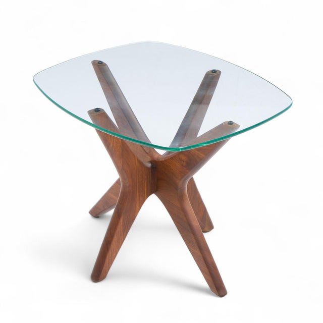 Adrian Pearsall for Craft Associate Mid Century Walnut Jacks Side Table For Sale - Image 9 of 9