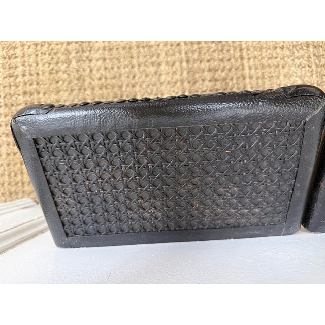 Vintage Black Cane Wall Shelves With Nice Detail For Sale In Orlando - Image 6 of 9