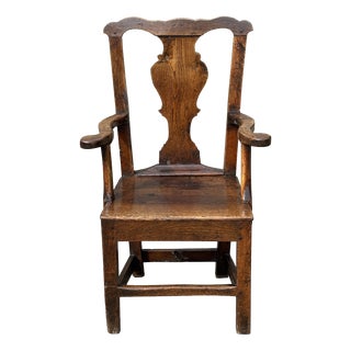Antique Georgian Oak Armchair, 1760 For Sale