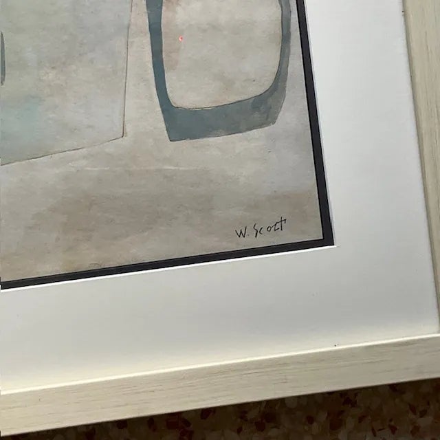 Vintage Abstract Pastel Watercolor Painting, Signed For Sale - Image 10 of 10