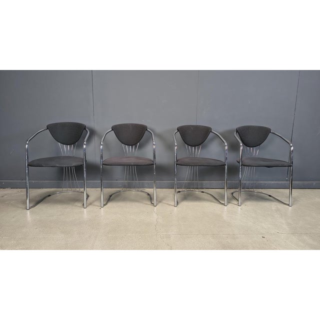Vintage Chrome Dining Chairs from Effezeta, 1970s, Set of 4 For Sale - Image 10 of 12