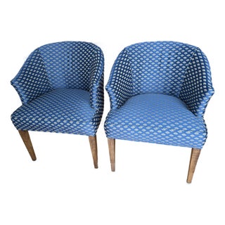 Pair of Small Barrel Back Chairs For Sale