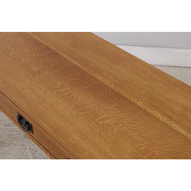 Stickley Mission Oak 3 Drawer Flip Top Sofa Table For Sale - Image 11 of 18