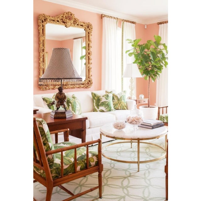 Figurative Vintage Regency Monkey Playing a Drum With Gold Robe, Hat Table Lamp Striped Black Gold Shade For Sale - Image 3 of 11