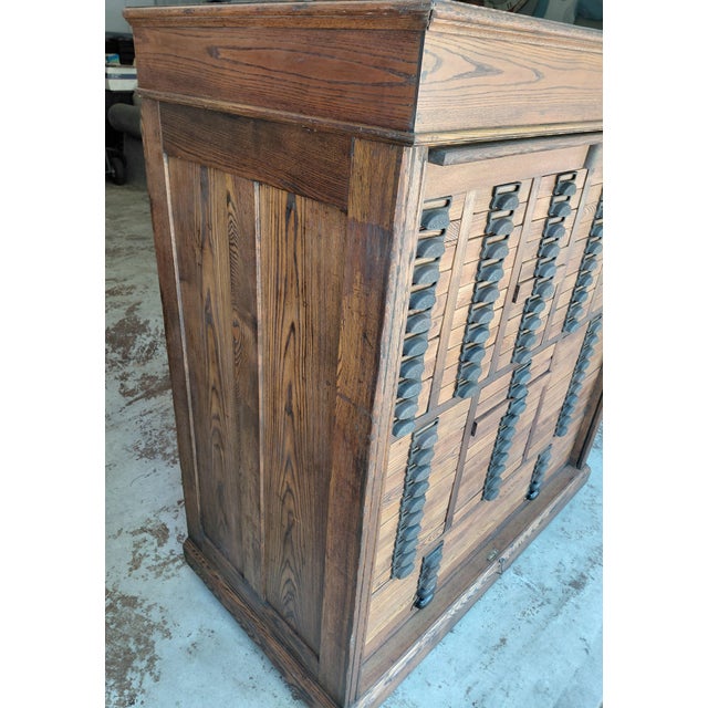 Antique 85 Drawer Cabinet With Tambour Front Attributed to Hamilton For Sale In New York - Image 6 of 16