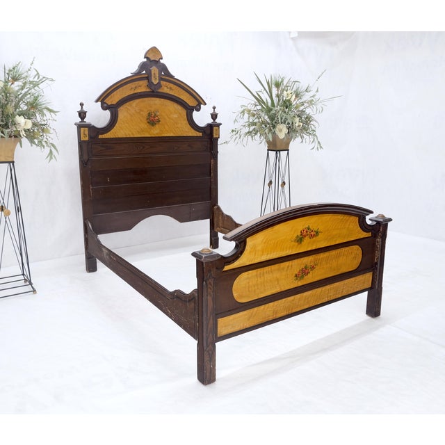 5 Piece Victorian Painted Bedroom Dresser Mirror King Bed Headboard Rocking Chair Set Dimensions: High Dresser:...