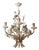 Hollywood Regency Gilded and Cream Rose and Bellflower Chandelier, Italy, 1960s For Sale