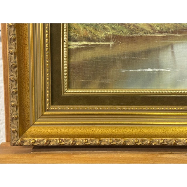 River Bridge with Figures in English Countryside by 20th Century British Artist Circa 1995 For Sale - Image 15 of 17