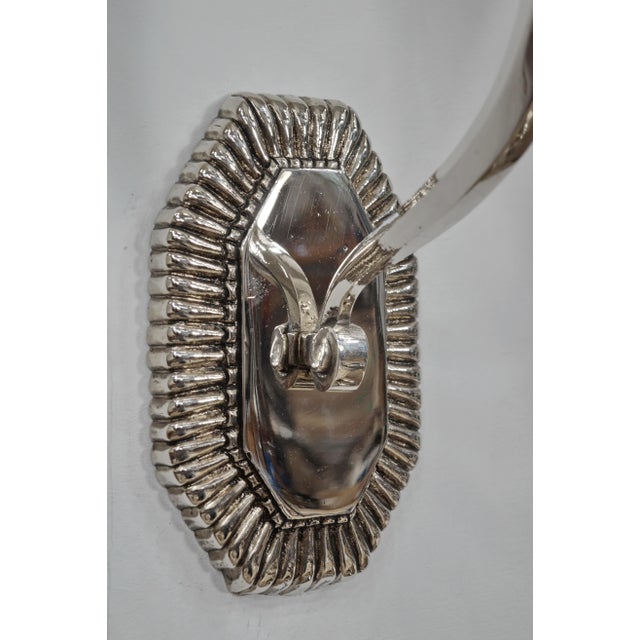 Metal French Art Deco Wall Sconces by Capon & Muller Freres 1930 France - A Pair For Sale - Image 7 of 12
