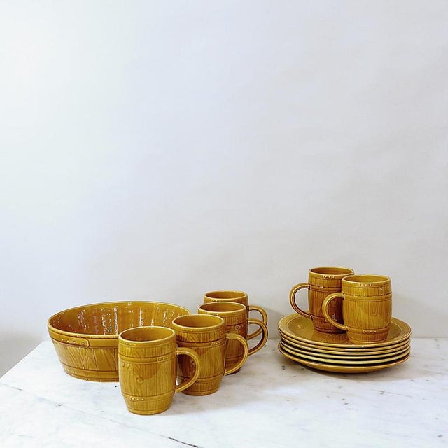 Sauerkraut Tableware from Gien, France, Set of 13 For Sale - Image 13 of 16