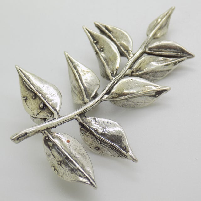 Vintage Italian Handmade Genuine Silver Holly Christmas Decoration Figurine For Sale - Image 6 of 9