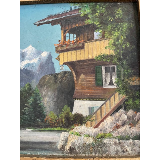 Early 20th Century Antique Landscape Oil Painting of Hasliberg Swiss For Sale - Image 5 of 6