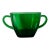 Midcentury American Art Deco Green Glass Sugar Bowl by Anchor Hocking For Sale