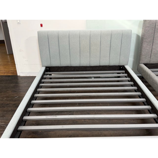 Charcoal Queen Size Room & Board Hartley Bed Frame For Sale - Image 8 of 12