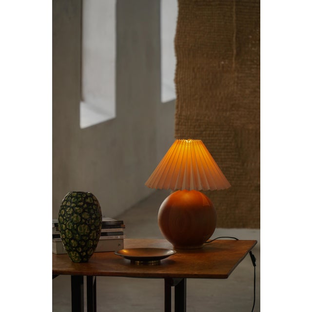 Vintage Danish Round Wooden Table Lamp, 1970s For Sale - Image 14 of 17