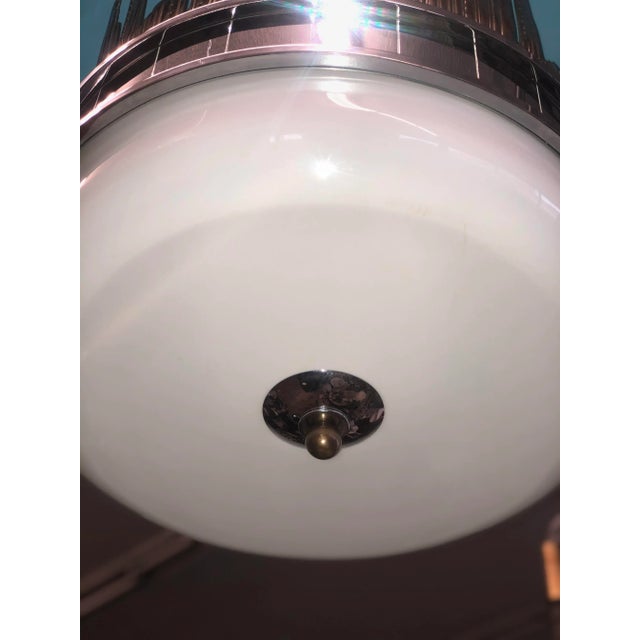 Art Deco New York City Skyline Chandelier With Illuminated Globe For Sale - Image 10 of 13