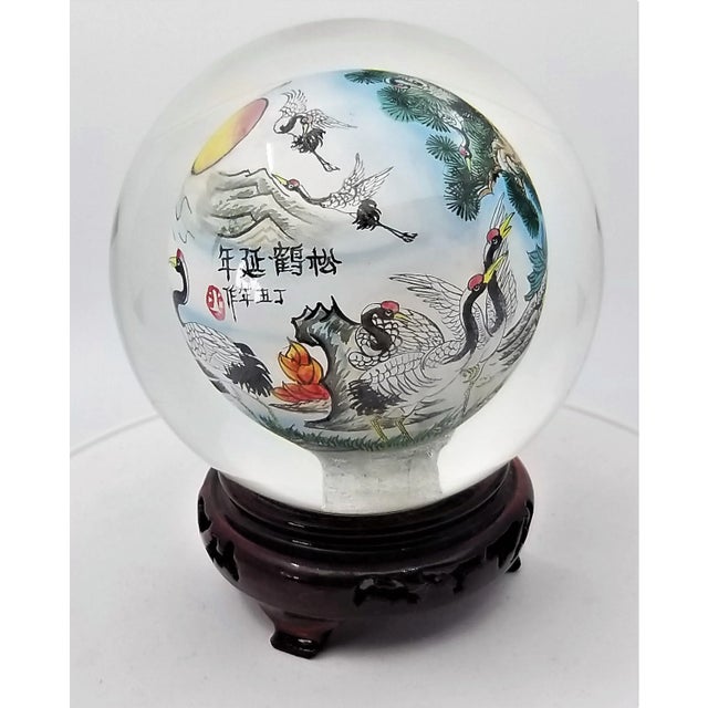 Mid 20th Century Chinese Reverse Painted Glass Ball For Sale - Image 5 of 12