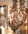 French Early 20th Century French Three-Light Tole Chandelier With Porcelain Flowers For Sale - Image 3 of 11