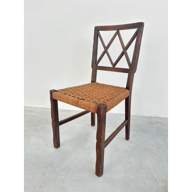 1940s Mid-Century Wood and Rope Chairs in the style of Paolo Buffa, Italy, 1940, Set of 6 For Sale - Image 5 of 11