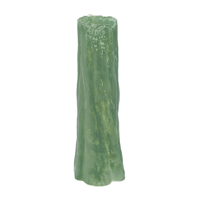 Green Jamie Young Sequoia Green Glass Decorative Vase, Large For Sale - Image 8 of 8