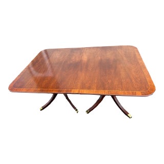 Late 20th Century Vintage Baker Furniture Banded Historic Charleston Dining Room Table For Sale