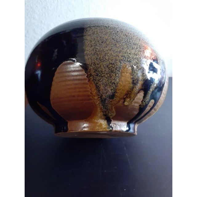 1970s 1970s Southwestern Glazed Pottery Round Vase For Sale - Image 5 of 6
