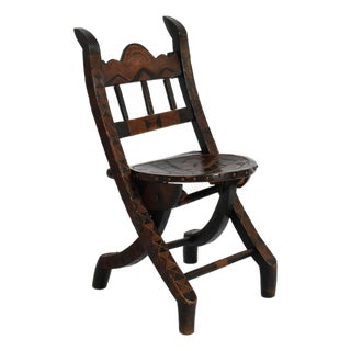 Vintage Wooden Senoufo Chair, 1960s For Sale