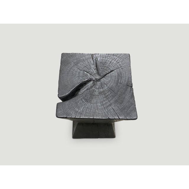 Contemporary Andrianna Shamaris Charred Hourglass Tamarind Wood Side Table For Sale - Image 3 of 18