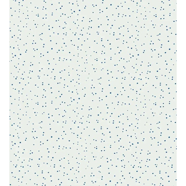Sample - Hinson for The House of Scalamandré Van Wallcovering, Blue on White For Sale