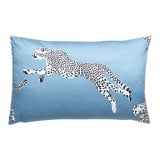The House of Scalamandré Leaping Cheetah Lumbar Pillow, Cloud Nine For Sale