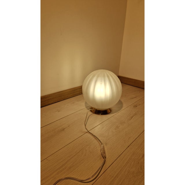 Table Lamps with Brass Base and Worked Glass, 1990s, Set of 2 For Sale - Image 10 of 15