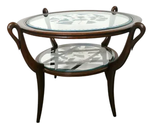 Art Deco Round Coffee Table, 1940s
