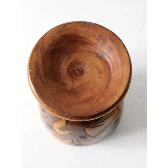 Vintage Carved Wooden Jar For Sale - Image 4 of 8