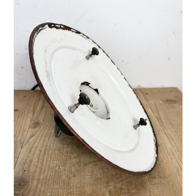 Industrial Green Enamel Cage Pendant Light, 1960s For Sale - Image 15 of 18