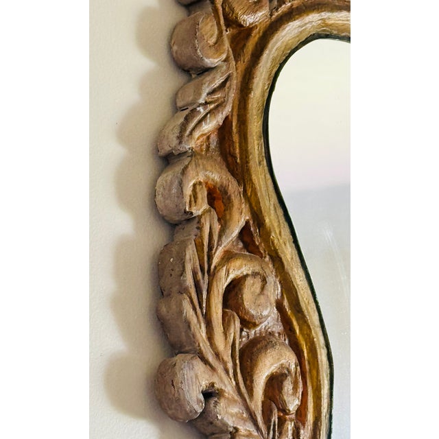 Wood 20th Century Florentine Style Mirror With Candle Bracket. For Sale - Image 7 of 18