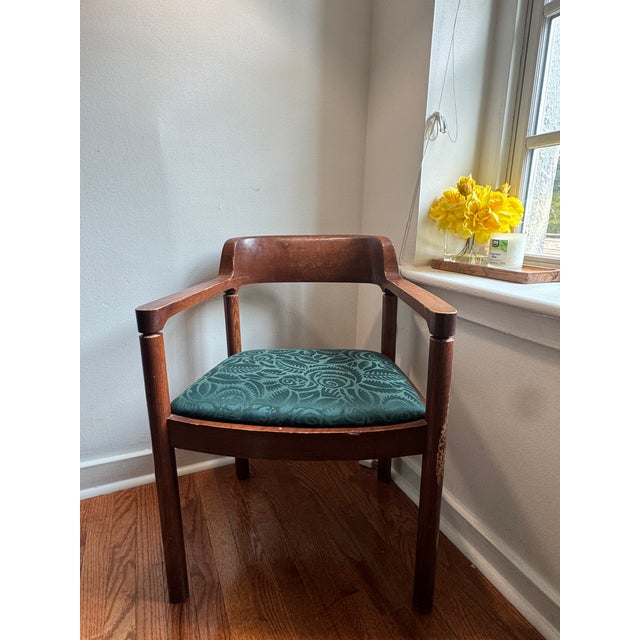 Mid-Century Modern Mid Century Modern Nicos Zographos Ireland Chair With Vibrant Green Cushion For Sale - Image 3 of 6