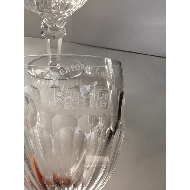 Late 20th Century Waterford Curraghmore Water & Wine Goblets - A Pair For Sale - Image 12 of 13