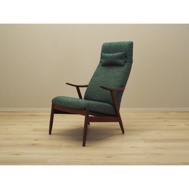 Danish Green Melange Armchair, 1970s For Sale - Image 3 of 17