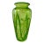 Hand Blown Green Applied Glass Vase W/ Label by Margie’s Garden For Sale