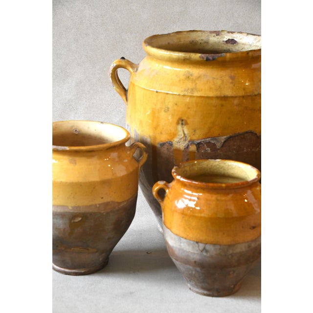 French Country Antique French Ochre-Glazed Earthenware Confit Jar - Large For Sale - Image 3 of 4
